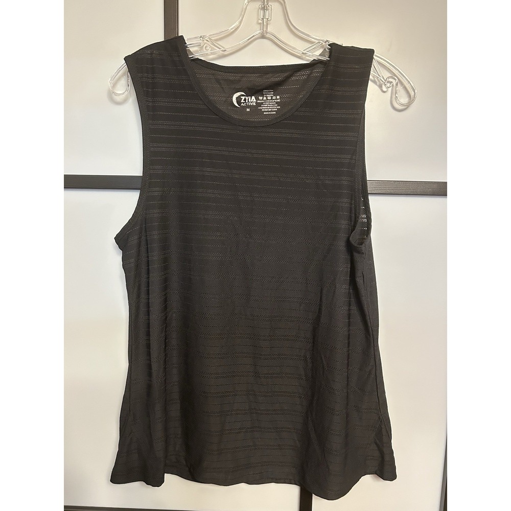 Zyia Active Women's Size Med Black Crew Neck Sleeveless Activewear Tank Top‎